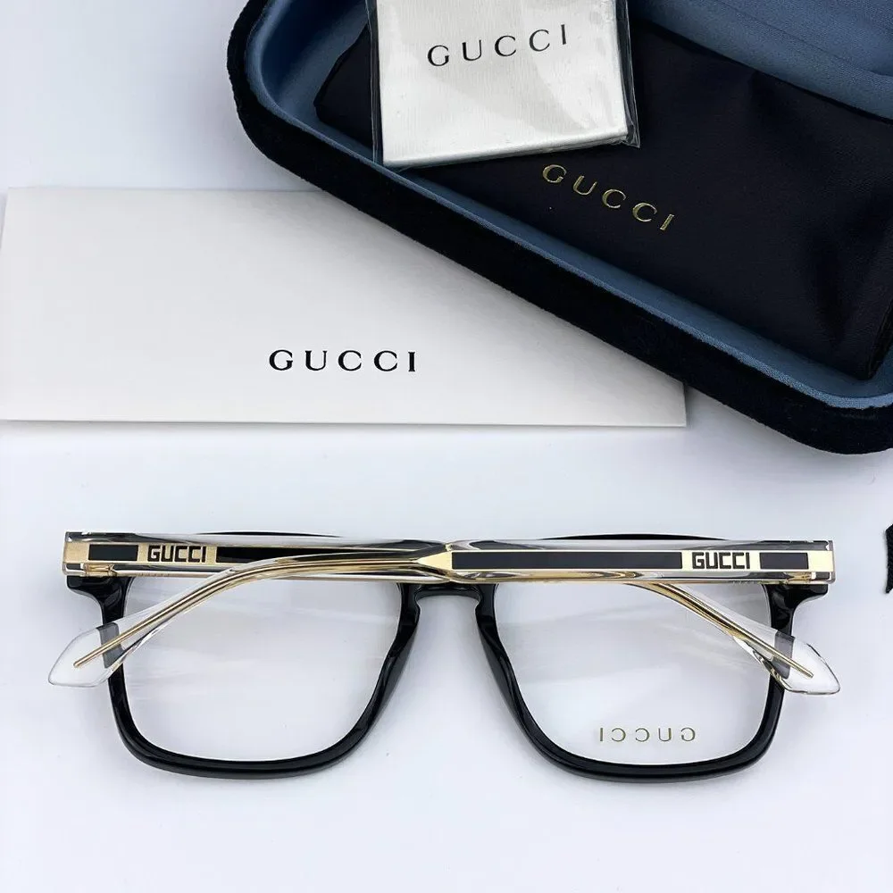 NEW Gucci GG0561ON 001 Black Crystal Square UnisexEyeglasses